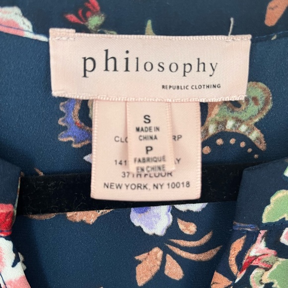PHILOSOPHY FOR ANTHROPOLOGIE | floral short sleeve semi sheer blouse - Picture 2 of 3